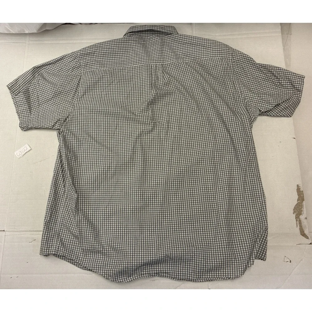 Polo Jeans Co Ralph Lauren Mens XXL Black White Check Short Sleeve Button Shirt‎